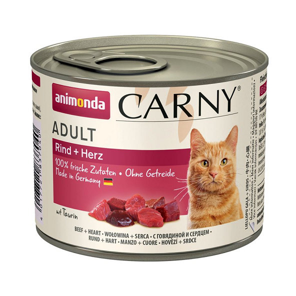 Animonda CARNY® cat Adult hovädzie a morčacie srdiečka, konzervy pre mačky  6x200g