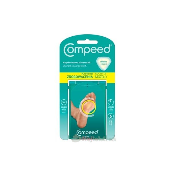 Compeed NÁPLASŤ na mozole stredná, gélova, 6ks