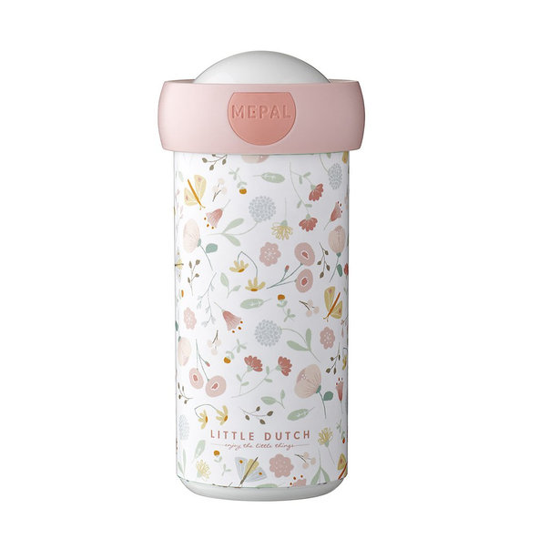 LITTLE DUTCH Fľaša na pitie 300 ml Kvety a motýle