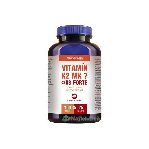 Pharma Activ Vitamín K2 MK 7 + D3 FORTE