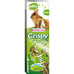 Maškrta Versele Laga Crispy Mega tyčinky králik/morča "Green Meadow" 2ks 140g