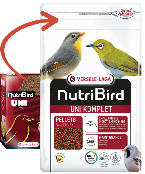 E-shop Versele Laga NutriBird Uni Komplet - pelety pre drobné vtáctvo 1kg