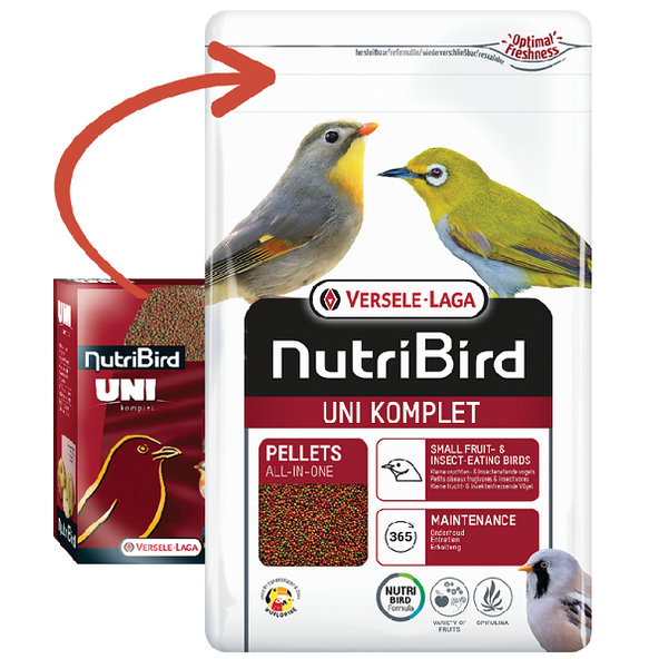Versele Laga NutriBird Uni Komplet - pelety pre drobné vtáctvo 1kg