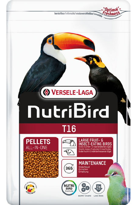 E-shop Versele Laga NutriBird T16 - pre veľké ovocnomilné druhy vtákov 10kg