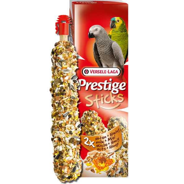 Maškrta Versele Laga Prestige tyčinky pre veľké papagáje - orechy a med 2ks 140g