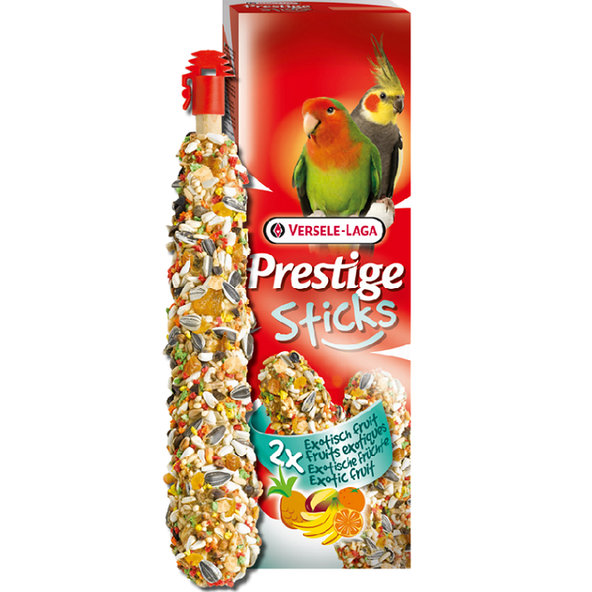 Maškrta Versele Laga Prestige tyčinky pre stredné papagáje s ovocím 2ks 140g