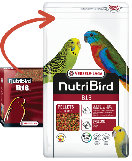 E-shop Versele Laga NutriBird B18 - pelety pre malé papagáje 3kg