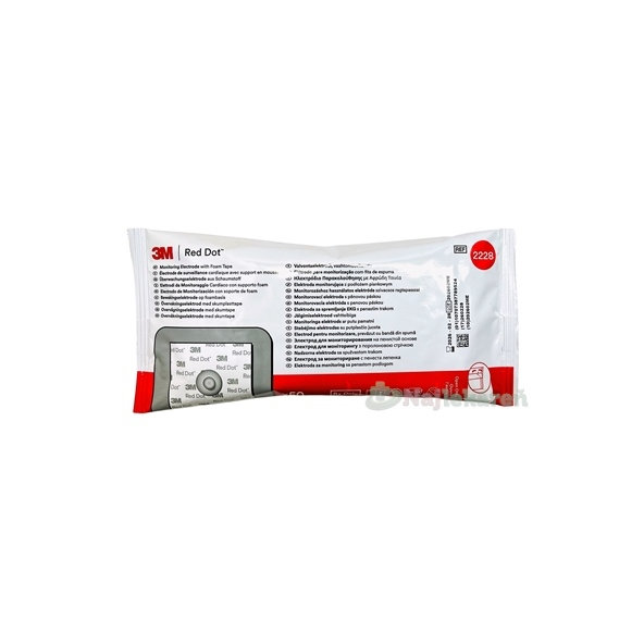 3M Red Dot 2228 Monitorovacie elektródy s penovými podložkami 1000 ks