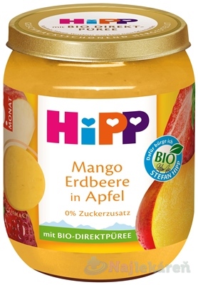 Hipp BIO SUPEROVOCIE jablko, mango a jahody ovocný príkrm 160 g kúpite na Najlekaren.eu