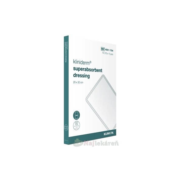 Kliniderm superabsorbent dressing krytie 20x30cm 10ks