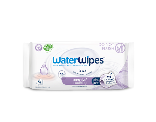 WATERWIPES Obrúsky vlhčené Soothing clean bez obsahu plastov 6x60 ks