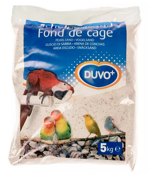 E-shop Piesok DUVO+ pre vtáky, biely z drvených mušlí s anízom 5kg