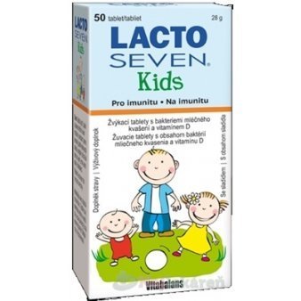 Vitabalans Lactoseven Kids Displej žuvacie tablety 9 x 50 ks