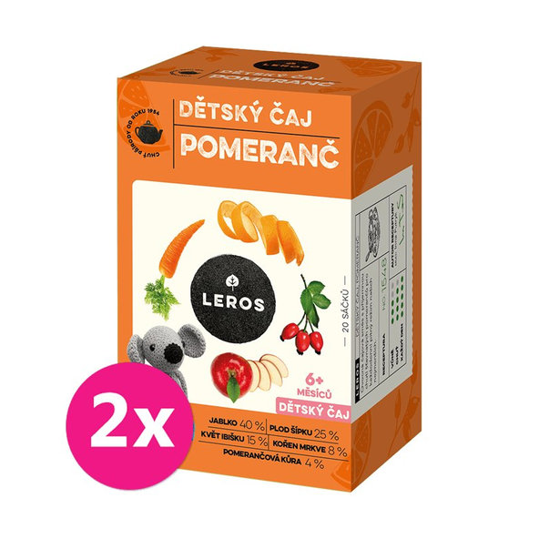 2x LEROS Dětský čaj Pomeranč 20x2,0g