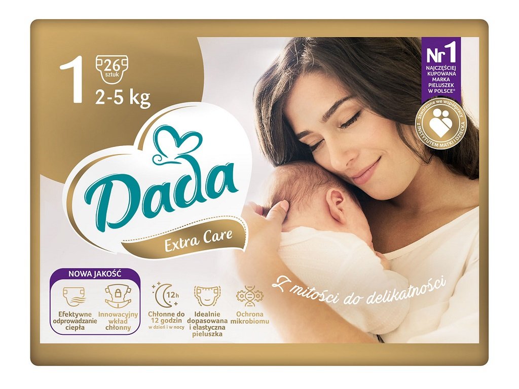 E-shop DADA Extra Care Pleny jednorázové 1 Newborn (2-5 kg) 26 ks