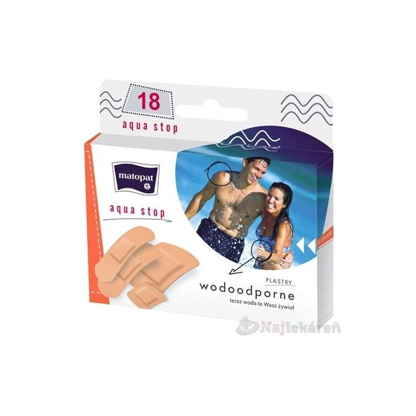 Matopat aqua stop náplasť vodeodolná,4 rôzne rozmery, 18ks