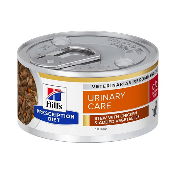 HILLS PD Feline Stew c/d Urinary Stress with Chicken & Vegetables konzerva pre mačky 82g