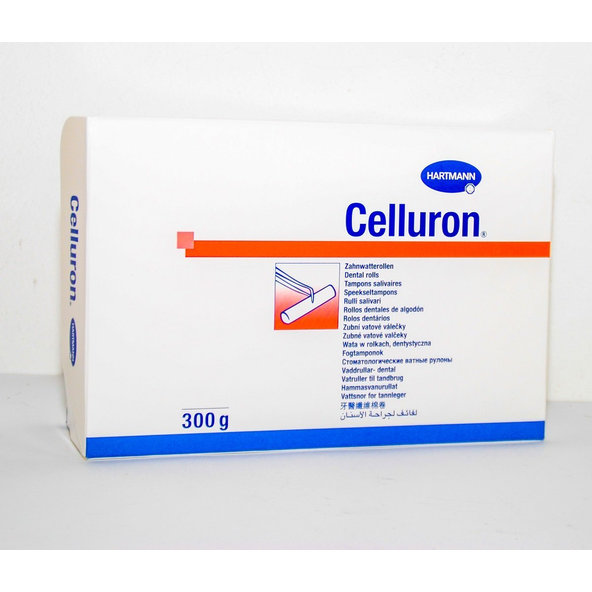 CELLURON Zubné absorpčné valčeky vatové 1 priemer: 8mm (dĺžka 38-40mm) 300 g