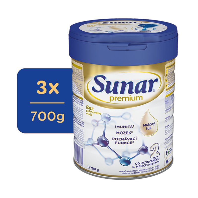 E-shop 3x SUNAR Mlieko pokračovacie Premium 2 700 g