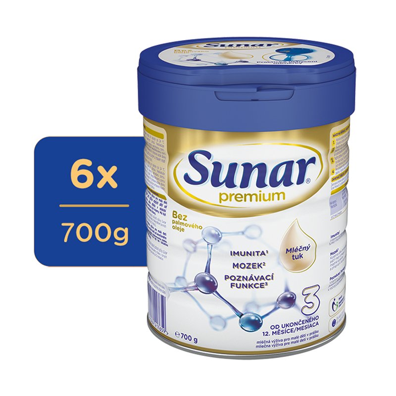 E-shop 6x SUNAR Mlieko batoľacie Premium 3 700 g