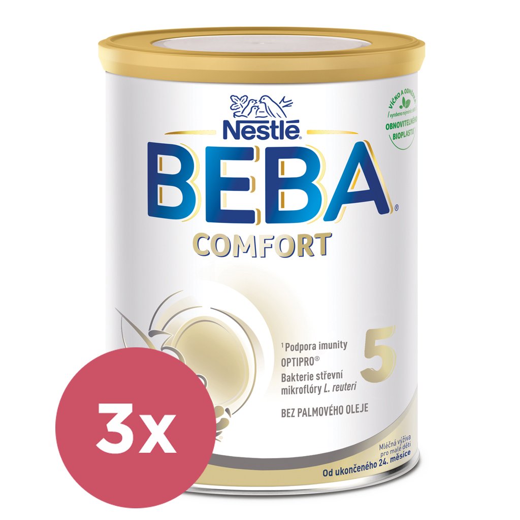 E-shop 3x BEBA COMFORT 5 mlieko pre batoľatá, 800 g, 24m +