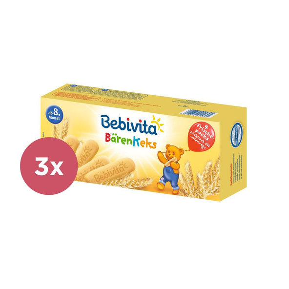 3x BEBIVITA Medvedie sušienky 180 g