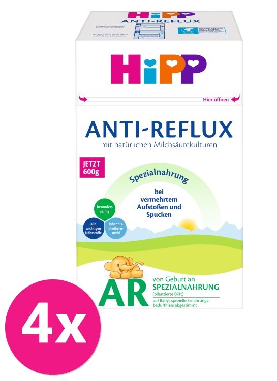E-shop 4x HiPP Anti-Reflux Špeciálna dojčenská výživa od narodenia, 600 g