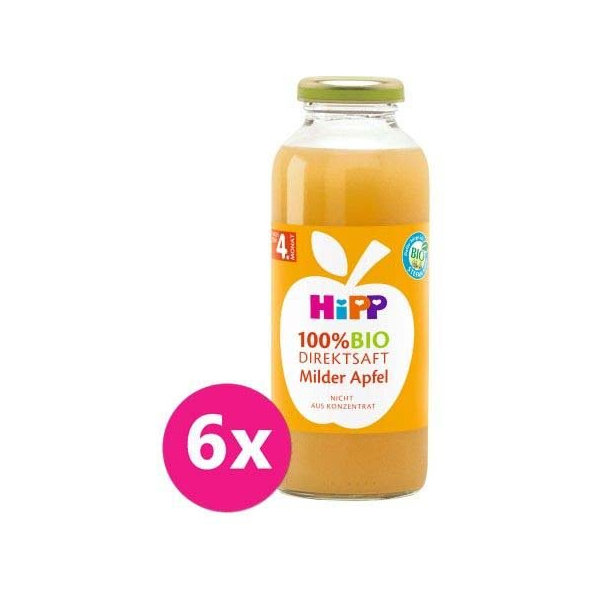 6x HiPP 100 % Bio Juice Jablečná šťáva