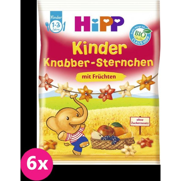 6x HiPP BIO Dětské ovocné obilné křupky, 30 g