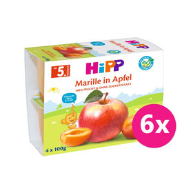 6x HIPP BIO Jablká s marhuľami 4x100 g, od ukončeného 4. - 6. mesiaca