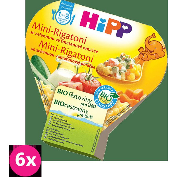 6x HiPP BIO Mini Rigatoni se zeleninou ve smetanové omáčce (250 g)