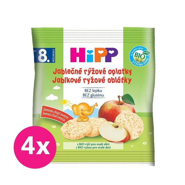 6x HIPP BIO Oblátky detské ryžové jablkové 30g