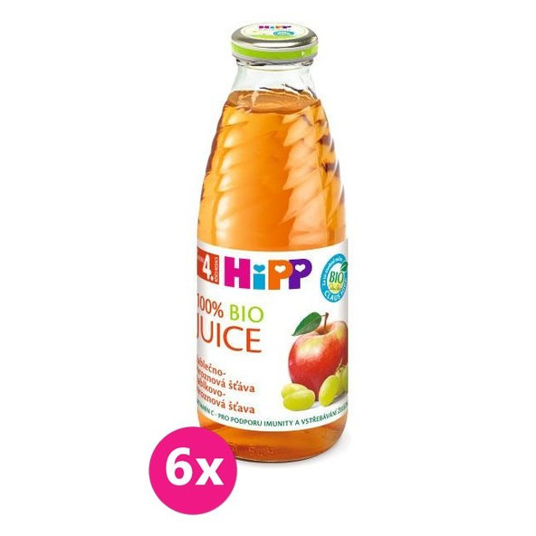 6x HiPP BIO šťáva jablečno - hroznová (500 ml)