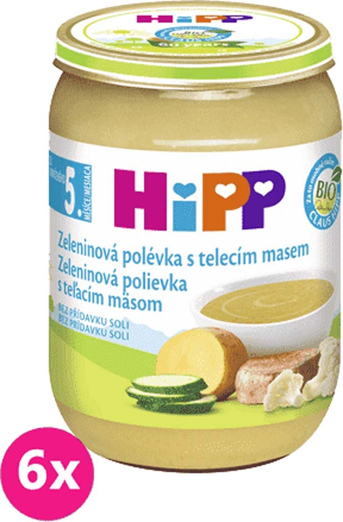 E-shop 6x HiPP BIO Zeleninová polévka s telecím masem (190 g)