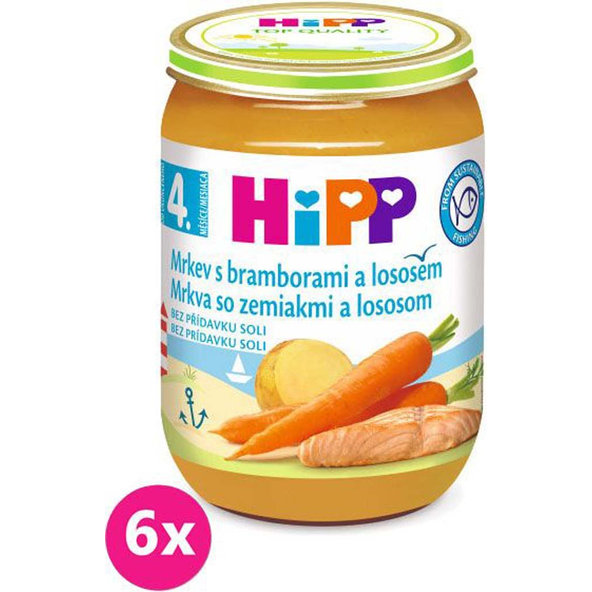 6x HiPP Mrkev s bramborami a lososem (190 g)