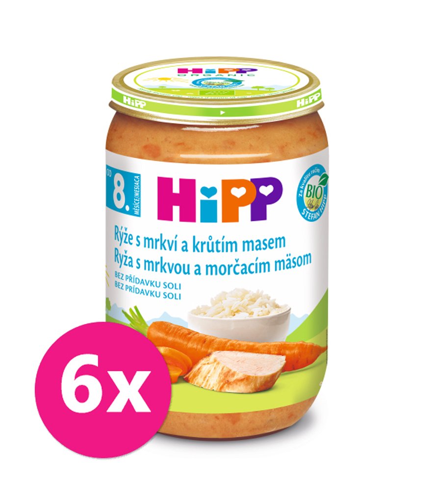 E-shop 6x HiPP Ryža s mrkvou a morčacím mäsom (220 g) - mäsovo-zeleninový príkrm