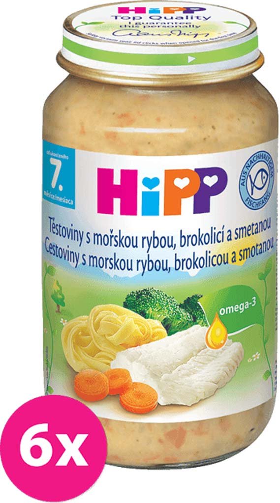 E-shop 6x HiPP tagliatelle s mořskou rybou, brokolicí a smetanou (220 g) - maso-zeleninový příkrm