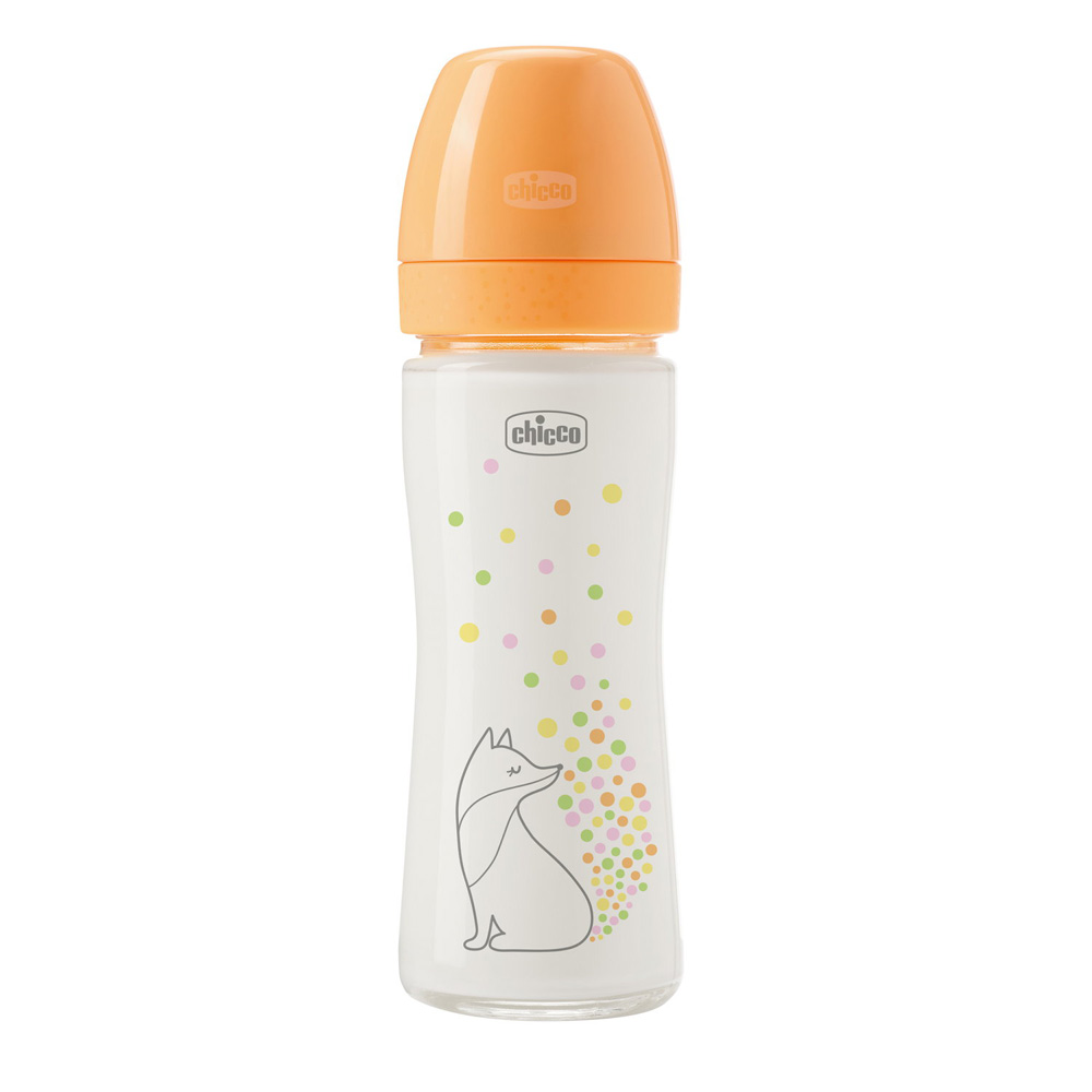 CHICCO Fľaša dojčenská sklenená Perfect Easy 240 ml slow silikón dievča 0m+
