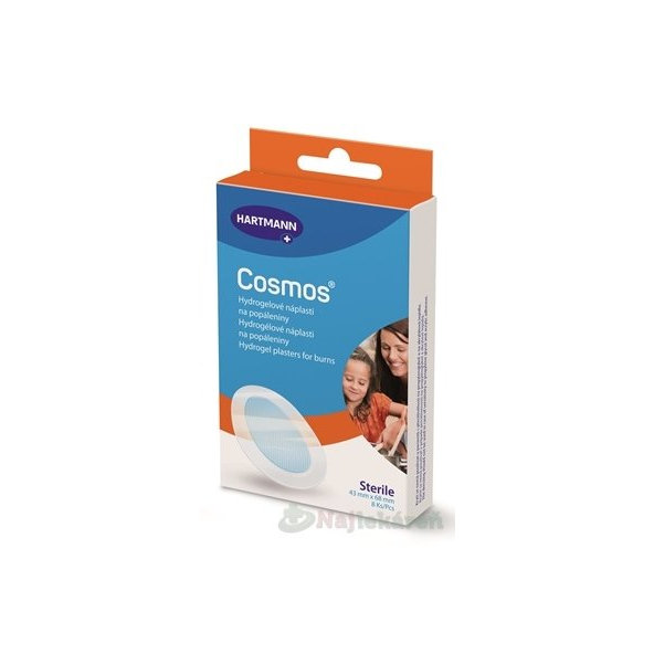 COSMOS Burns hydrogelové náplasti na popáleniny, sterilné (43 x 68 mm) 8 ks