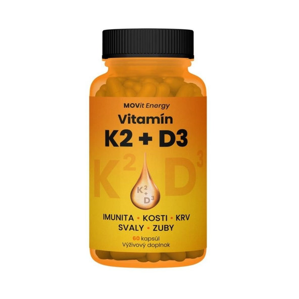VITAMÍN K2 120 μg + D3 1000 I.U.25 μg MOVit Energy 60 kapsúl