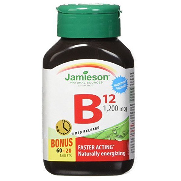 E-shop Jamieson Vitamín B12 metylkobalamín 1200 μg s postupným uvoľňovaním 80 tabliet