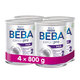 4x BEBA EXPERTpro HA 2 Mlieko pokračovacie, 800 g