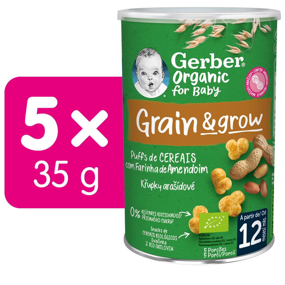 E-shop 5x GERBER Organic chrumky arašidové 35 g​