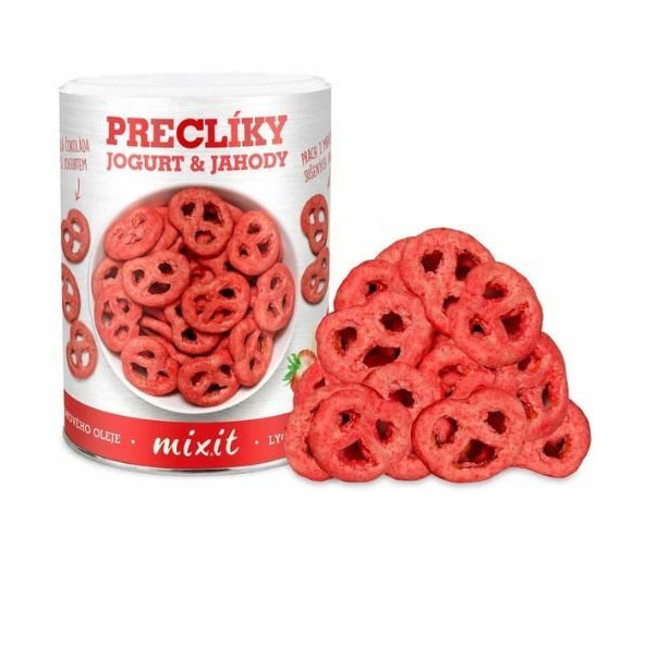 Praclíky Jogurtová čokoláda s jahodami Mixit 250g