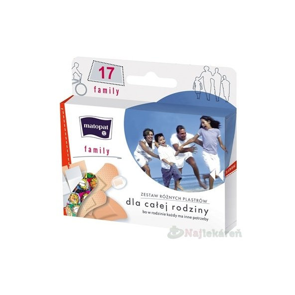 Matopat family - rodinná náplasť 7 rôznych druhov, 17ks
