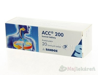 ACC Long 200 mg šumivé tablety na vykašliavanie 20 ks
