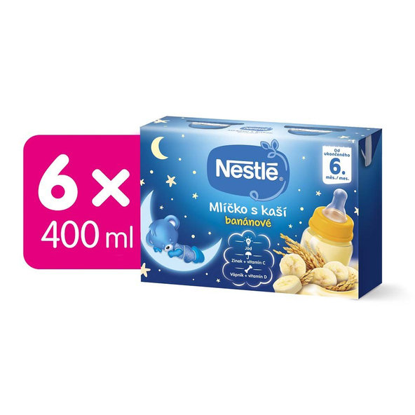 6x NESTLÉ Mliečko s kašou banánové (2x200 ml)