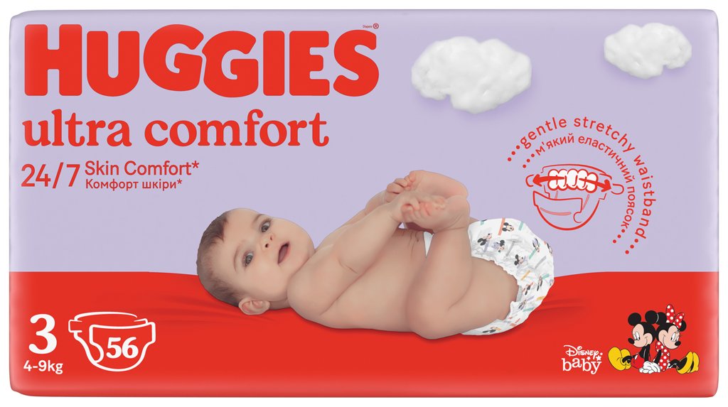 E-shop HUGGIES® Plienky jednorazové Ultra Comfort Jumbo 3 (4-9 kg), 56 ks