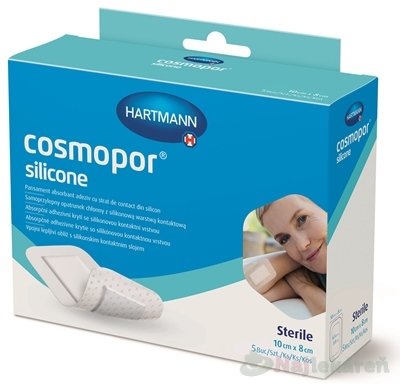 E-shop Cosmopor Silicone, savá silikónová náplasť (10x8 cm), 5 ks