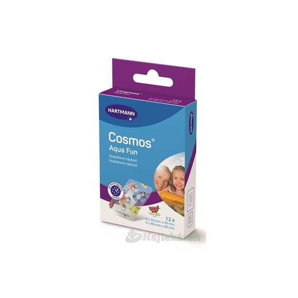 COSMOS Aqua Fun, vodeodolná násplasť na rany (2 veľkosti) 12 ks